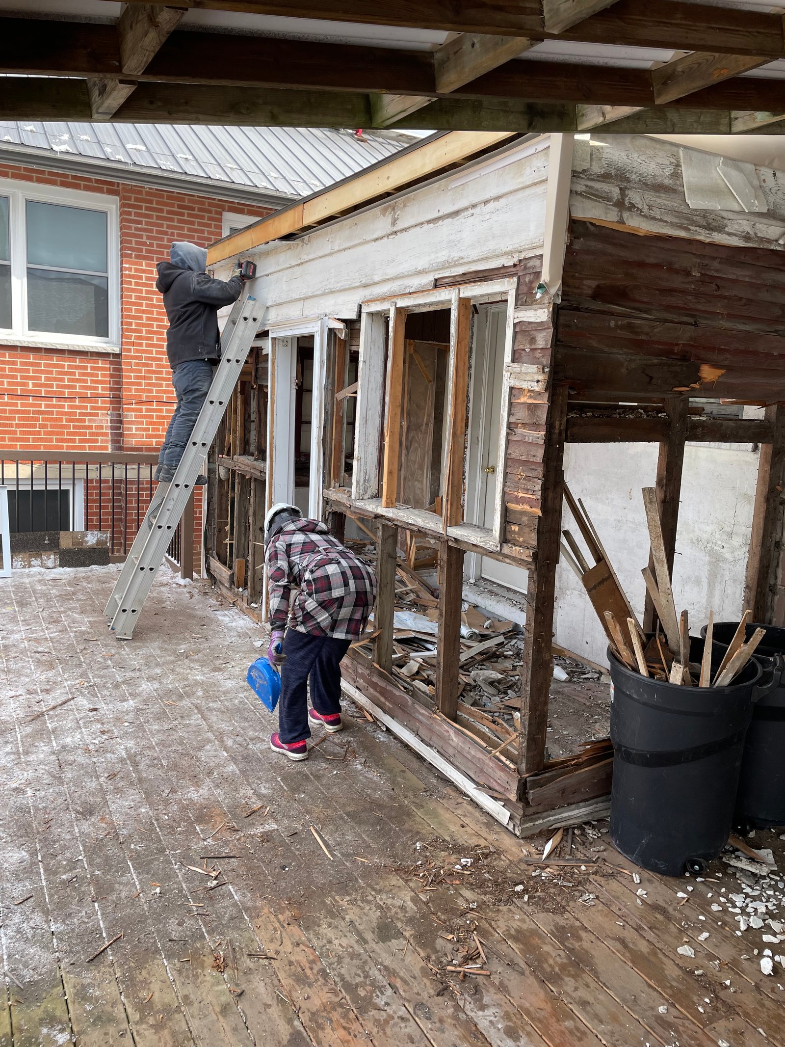 Professional property maintenance team at work